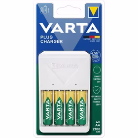 VARTA KIŠTUKINIS ĮKROVIKLIS 57657 + 4 x įkraunama baterija R6 (AA) 2100mAh