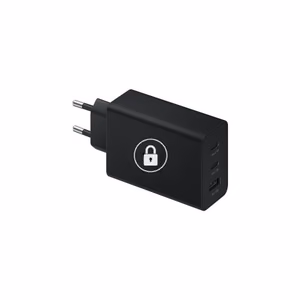 Įkroviklis Samsung TRIO EP-TA6350N juodas 65W originalus (2xUSB-C / USB / SuperFast)