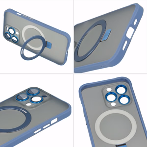 Tel Protect Magnētinis MagSafe su stovu dėklas telefonui iPhone 15 Pro mėlynas