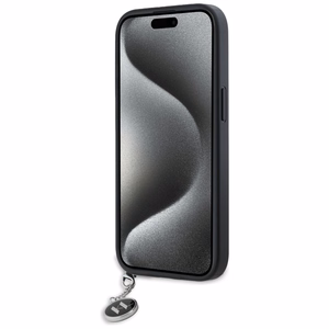 Karl Lagerfeld Saffiano Rhinestones & Charm dėklas telefonui iPhone 15 / 14 / 13 - juodas