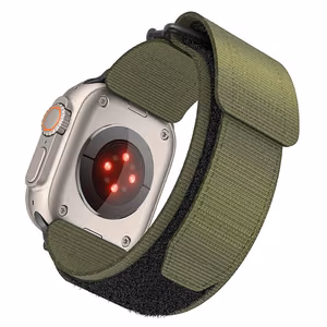 FORCELL F-DESIGN FA05 nailoninis dirželis APPLE laikrodžiui 42 / 44 / 45 / 49 mm žalias