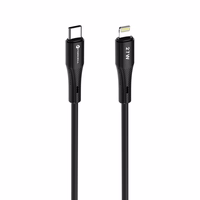 FORCELL F-ENERGY C346 kabelis Type C į Lightning PD 3A 27W Silicone 1 m juodas