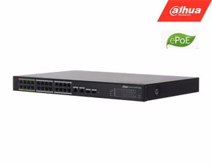 ePoE šakotuvas 100Mbps 24portu+2G uplink  + 2SFP, ePoE iki 800m, Hi-PoE