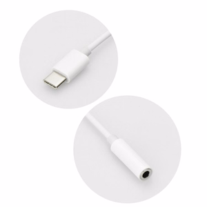 Adapteris AUX Type C (vyriškas) į Jack 3,5 mm (moteriškas) baltas