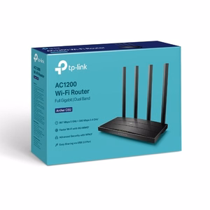 TP-Link Archer C6U belaidis maršrutizatorius Gigabit Ethernet dviejų dažnių (2.4 GHz / 5 GHz) juodas