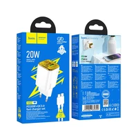 Įkroviklis telefonui Hoco USB A + USB C QC3.0 PD 3A 20W + kabelis USB C į Lightning N52 baltas