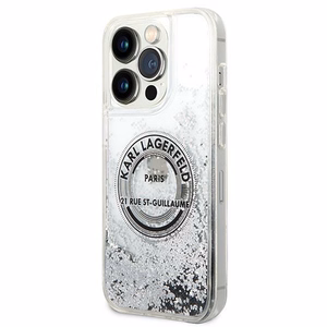 Karl Lagerfeld KLHCP14XLCRSGRS iPhone 14 Pro Max 6.7 "sidabrinis / sidabrinis kietas dėklas Skystas Blizgesys RSG