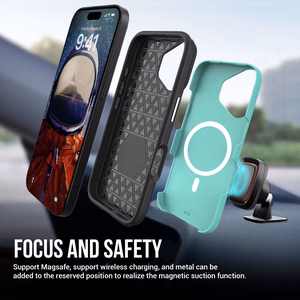 Dėklas Perfectionists Triangle Mag Case Apple iPhone 15 žalias