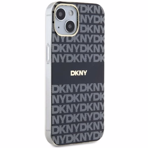 DKNY IML Mono ir juostelės Magnetinis dėklas iPhone 15 / 14 / 13 - juoda
