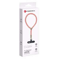 FORCELL F-DESIGN L8X36 riešo telefono virvelė su reguliuojamu ilgiu (maks. 18cm kilpoje) rožinė balta