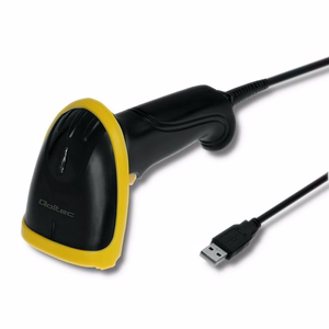 Qoltec 50867 – laidinis lazerinis 1D/2D brūkšninių kodų skaitytuvas, USB, juodas