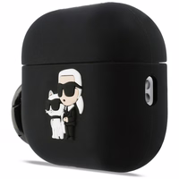 Karl Lagerfeld Silicone Karl & Chaupette Head 3D deklas AirPods Pro 3 - juodas
