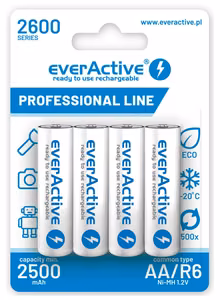 Аккумуляторы everActive Ni-MH R6 AA 2600mAh Professional Line
