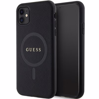 Guess GUHMN61PSAHMCK dėklas iPhone 11 / Xr - juodas Saffiano MagSafe