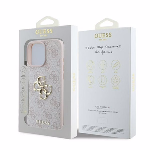 Guess 4G Didelio Logotipo dėklas iPhone 16 Pro Max - rožinė