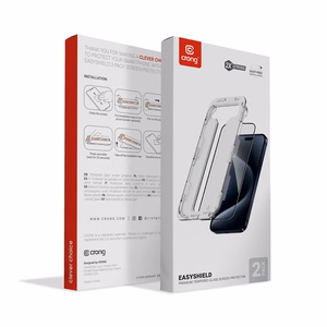 Crong EasyShield 2-Pack grūdinti apsauginiai ekrano stiklai, skirti iPhone 16 Plus / 15 Plus, 2 vnt.