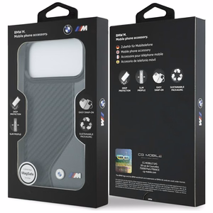 BMW M Carbon Logo Magnetinis dėklas telefonui iPhone 17 Pro Max - grafitas