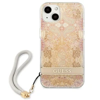 Guess GUHCP13SHFLSD iPhone 13 mini 5.4" auksinis/auksinis kietas dėklas Gėlių Dirželis