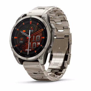 Garmin Fenix 8 3,56 cm (1.4") AMOLED 47 mm Skaitmeninis 454 x 454 pikseliai Lietimui jautrus ekranas Titanas „Wi-Fi“ GPS (palydovinis)