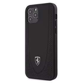 Ferrari FEOGOHCP12MBK iPhone 12/12 Pro 6.1 juodas kietas dėklas Off Track perforuotas