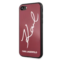 Karl Lagerfeld KLHCI8DLKSRE iPhone 7/8SE 2020 / SE 2022 raudonas kietas dėklas Signature Glitter