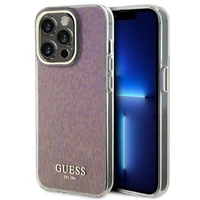 Guess GUHCP15LHDECMP iPhone 15 Pro 6.1" rožinis/rožinis kietas dėklas IML Faceted Mirror Disco Iridescent