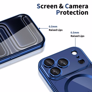 Tech-Protect MagFlex MagSafe dėklas iPhone 17 Pro Max skaidrus tamsiai mėlynas