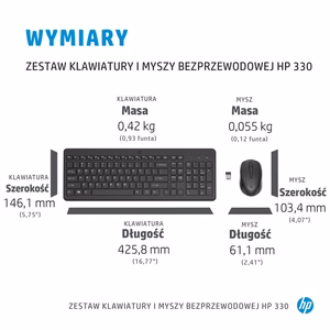 HP 330 belaidė pelė ir klaviatūra (rinkinys)