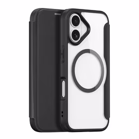 Dux Ducis Skin X Pro iPhone 17 dėklas su pinigine, suderinamas su MagSafe - juodas