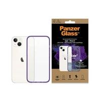 PanzerGlass ClearCase antibakterinis dėklas telefonui su Military Grade sertifikatu iPhone 13 / 14 / 15 - permatomas violetinis