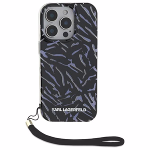Karl Lagerfeld Zebra su virvele iPhone 16 Pro dėklas - violetinis