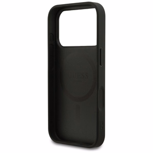 Guess 4G Small Classic Logo MagSafe dėklas iPhone 18 Pro / 17 Pro – juodas