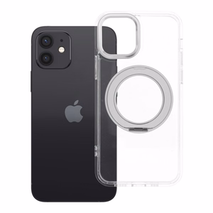 Case for iPhone 12 Frame Circle Stand compatible with MagSafe transparent