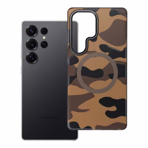 Чехол для Samsung S25 ULTRA Forcell F-Protect Levels Dual Layer 4D технология совместим с MagSafe Military Drop-Test пустынный камуфляж