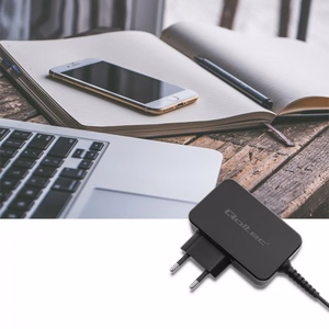 Qoltec 51024 mobiliojo įrenginio kroviklis Universalus Juoda AC Spartusis įkrovimas Vidaus