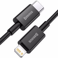 Baseus kabelis Superior PD USB-C - Lightning 1,0 m juodas 20W
