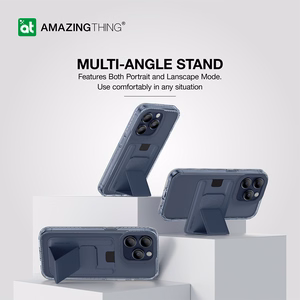 Amazing Thing Titan Pro Mag piniginės dėklas 10FT IP156.1PTWBU Iphone 15 Pro tamsiai mėlyna su stovu