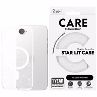 CARE by PanzerGlass Flagmanas Urban Combat StarLight Balta Magnetinis iPhone 16e dėklas - skaidrus