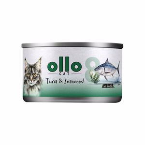 Ollo Cat No. 8 – šlapiasis kačių pašaras su tunu ir jūros dumbliais sultinyje, 70 g