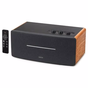 Edifier D12 – компактная активная настольная Bluetooth-колонка, коричневая