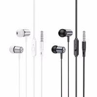 HOCO laidinės ausinės Jack 3,5 mm su mikrofonu M108 sidabrinės