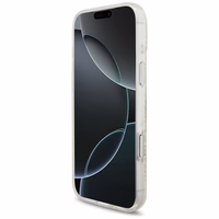 Guess IML Gėlių Electro Pearl Dirželis Magnetinis dėklas telefonui iPhone 17 Pro Max - balta