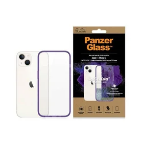 PanzerGlass ClearCase antibakterinis dėklas telefonui su Military Grade sertifikatu iPhone 13 / 14 / 15 - permatomas violetinis
