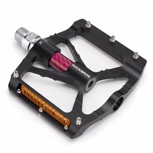 Rockbros K307PT aliumininiai platforminiai dviračio pedalai su atšvaitais – juodi