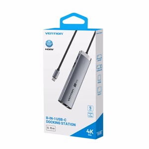 Vention USB-C 8-in-1 4K 60Hz 100W doko stotis
