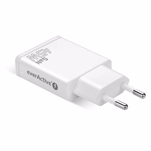 EVERACTIVE GaN tinklo įkroviklis 1× USB-C, 1× USB Quick Charge 3.0 45 W PD, baltas
