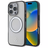 Mercedes MagSafe dėklas su išspausdintu logotipu telefonui iPhone 16 Pro - skaidrus (m)