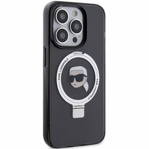 Karl Lagerfeld KLHMP15XHMRSKHK iPhone 15 Pro Max 6.7" чёрный/чёрный жёсткий чехол Ring Stand Karl Head MagSafe