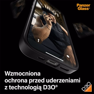 PanzerGlass ClearCase Dėklas telefonui iPhone 15 Pro – karinės klasės sertifikuotas, skaidrus ir juodas
