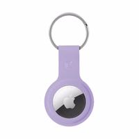 Crong Silicone dėklas with raktų pakabukas – apsauginis keychain dėklas Apple AirTag 1/2 (violetinis)